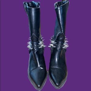 black spikey boots